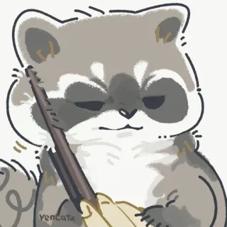 🦝 raccoon, animal, cute, brush, grooming telegram sticker