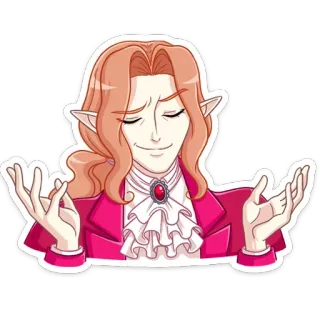 🧛 Alucard Castlevania anime, vampire, Alucard, Castlevania, smug, gesture, character telegram sticker