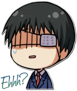 😐 Ehhh? anime, chibi, confused, question telegram sticker