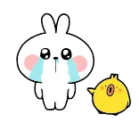 😭 coelho, coelhinho, pintinho, fofo, kawaii, triste, lágrimas whatsapp sticker