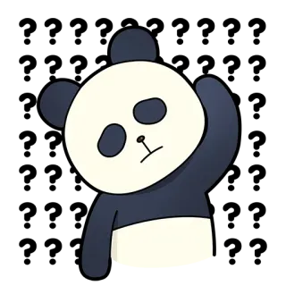 😕 panda, animal, cute, cartoon, bear, illustration telegram sticker