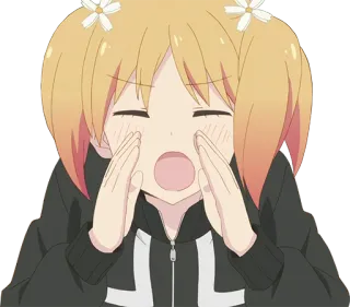 🗣 Anime, Garota, Gritando, Chamando, Desenho animado, Mangá telegram sticker