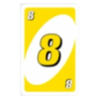 💟 carta, uno, número, 8, amarillo telegram sticker