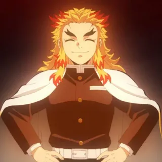 🔥 Kyojuro Rengoku Demon Slayer Anime, Demon Slayer, Kyojuro Rengoku, Flamme, Charakter whatsapp sticker