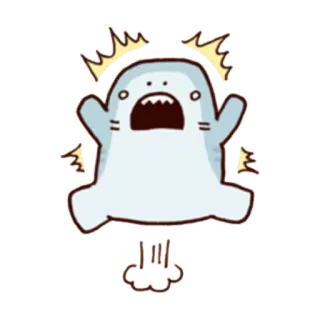 😱 cartoon, ghost, scared, shocked, cute, funny telegram sticker