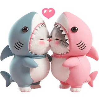 Парные Акулы @Nyasticks telegram stickers