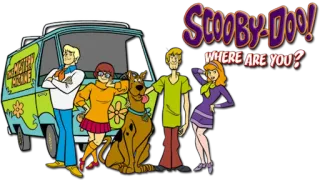 😄 Scooby-Doo Scooby-Doo, Where Are You! Scooby-Doo! WHERE ARE YOU? สกูบี้ดู, การ์ตูน, ปริศนา, แก๊ง, รถตู้, เพื่อน telegram sticker
