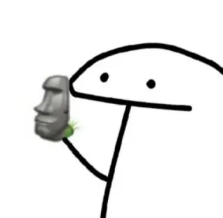 🗿 florkofcows, Moai, Стикер, Мем, Юмор, Палка whatsapp sticker