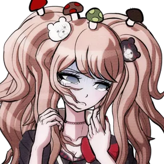 😔 Junko Enoshima Danganronpa anime, tuyệt vọng, Junko, Danganronpa, buồn, cô gái telegram sticker