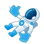 👍 astronaut, ruimte, duim omhoog, telegram telegram sticker