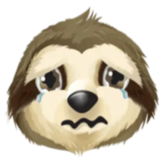 😢 preguiça, triste, chorando, animal, emoção, adesivo whatsapp sticker