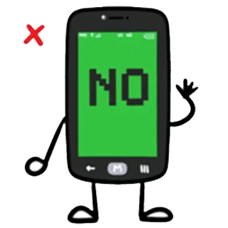 ✋ NO Smartphone, Verboten, Technologie, Handy, Cartoon, Keine Handys whatsapp sticker