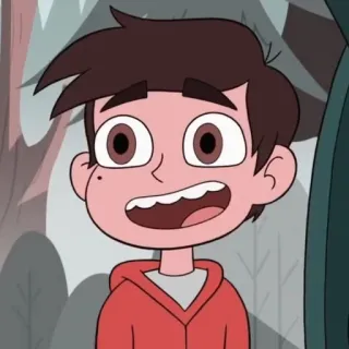😃 Marco Diaz Star vs. the Forces of Evil cartoon, character, smiling, red hoodie, tv show telegram sticker