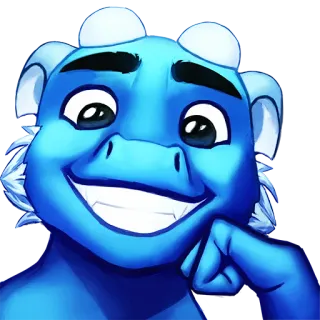 😄 dragon, dessin animé, bleu, monstre, mignon, amical whatsapp sticker