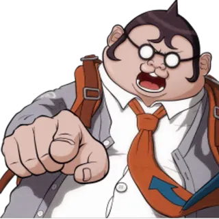 👈 Hifumi Yamada Danganronpa Anime, Danganronpa, Hifumi Yamada, Personaggio, Indicando telegram sticker