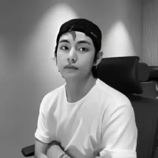 🔪 V kpop, idol, cantante, ritratto, bianco e nero, bts, v telegram sticker