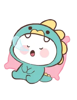 😴 cartoon, dinosaur, sleeping, cute, kawaii, animal telegram sticker