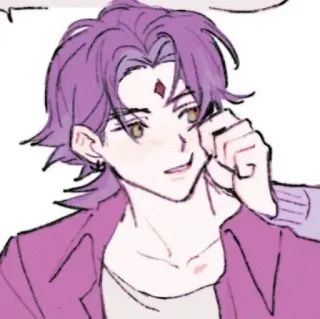 🍂 애니메이션, 만화, 보라색 머리, 캐릭터, 그림, 일러스트 telegram sticker