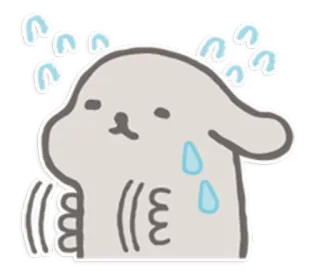 🌵 animal, coelho, estressado, suando, exausto telegram sticker