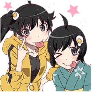 😛 Anime, Cartone animato, Carino, Ragazze, Personaggio telegram sticker
