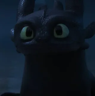 😐 Toothless How to Train Your Dragon มังกร, สัตว์, สีดำ, น่ารัก, ไนท์ฟิวรี่ whatsapp sticker