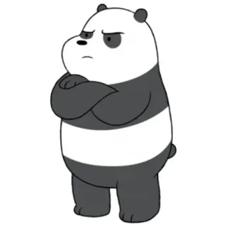 😤 Panda We Bare Bears cartoon, panda, we bare bears, bear, cute, character telegram sticker