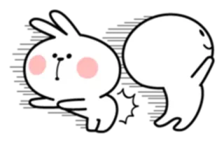 🍑 lapin, mignon, kawaii, animal, dessin animé, autocollant telegram sticker
