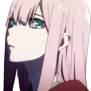 😕 Zero Two Darling in the Franxx Anime, Zero Two, Darling in the Franxx, Manga, Karakter telegram sticker