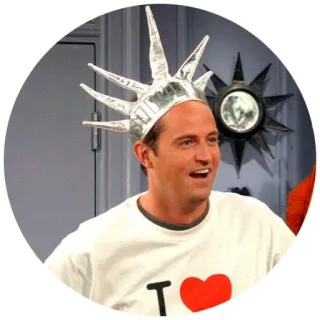 🗽 Chandler Bing Friends I <3 NY Chandler Bing, Friends, Ich liebe New York, Freiheitsstatue, lustig, TV-Show, Comedy whatsapp sticker