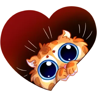 🐱 Katze, Herz, Tier, Sticker, süß, Cartoon, Kätzchen whatsapp sticker