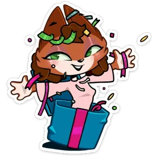 🥳 perayaan, ulang tahun, hadiah, karakter, kartun, ceria telegram sticker