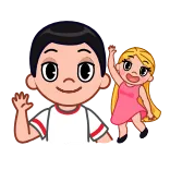 👋 desenho animado, crianças, fofo, acenando, animação telegram sticker