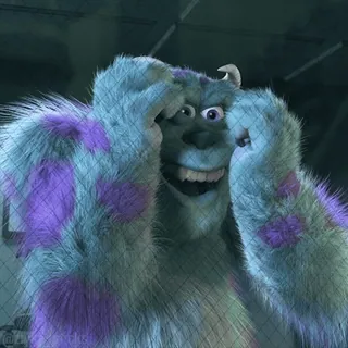 😱 Sully Monsters, Inc. sully, monstres et cie, peur, monstre, bleu whatsapp sticker