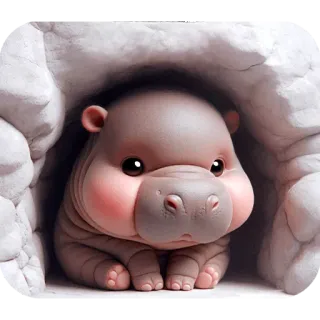 😞 ippopotamo, carino, animale, cartone animato, cucciolo ippopotamo, sticker animale telegram sticker