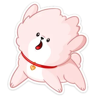 😯 chien, mignon, animal, kawaii, chiot, rose telegram sticker