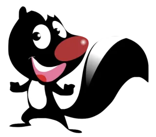 🍎 скунс, животное, мультфильм, млекопитающее telegram sticker