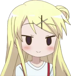 😏 anime, dibujos animados, pelo rubio, mono, presumido, manga whatsapp sticker