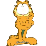 🤔 Garfield @FarsiSticker 漫画, 猫, ガーフィールド, コミック, オレンジ, 面白い telegram sticker