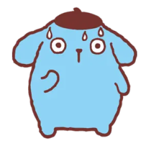 😓 dog, blue, sweating, cartoon, worried telegram sticker
