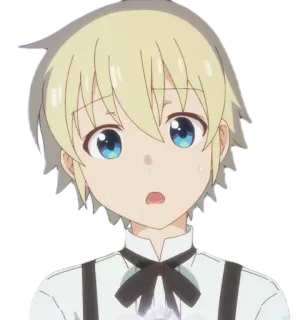 😮 アニメ, キャラクター, ステッカー, 男の子, 可愛い, 金髪, 青い目 telegram sticker