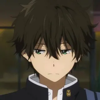 🎷 Houtarou Oreki Hyouka anime, hyouka, houtarou oreki, character, school, boy telegram sticker