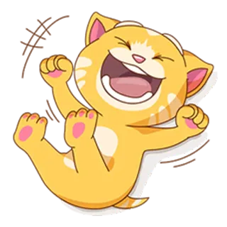 😄 gato, rindo, feliz, desenho animado, animal, adesivo telegram sticker