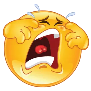 😰 emoji, crying, sad, face, yellow, upset whatsapp sticker