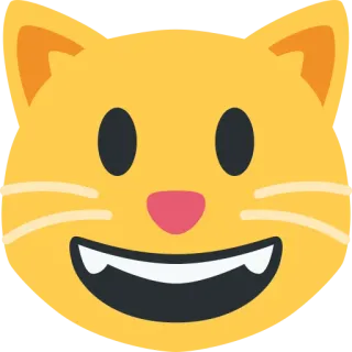 😺 cat, emoji, animal, face, yellow, smile telegram sticker