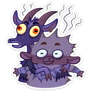 😳 goat, character, cartoon, animal, funny, whimsical, sticker telegram sticker