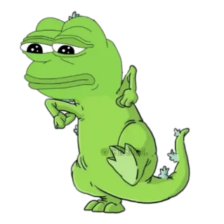 🐸 Pepe the Frog Pepe the Frog, dinosaur, monster, meme telegram sticker