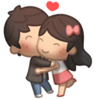 🤲 liefde, knuffel, koppel, romantiek, cartoon telegram sticker