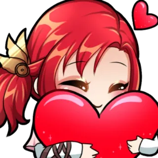 ❤️ coração, amor, valentim, adesivo, desenho animado, fofo, menina whatsapp sticker