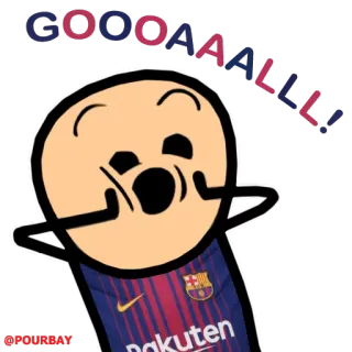 🎉 GOOOAAAALLL! サッカー, アメフト, ゴール, お祝い, ファン, 漫画, 興奮 telegram sticker