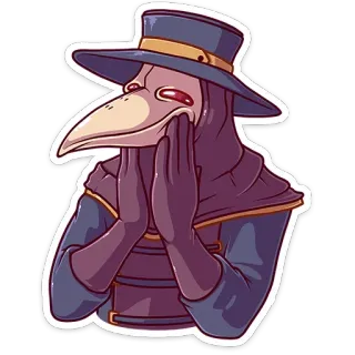 😊 Чумной доктор, Птичья маска, Исторический, Врач, Костюм telegram sticker